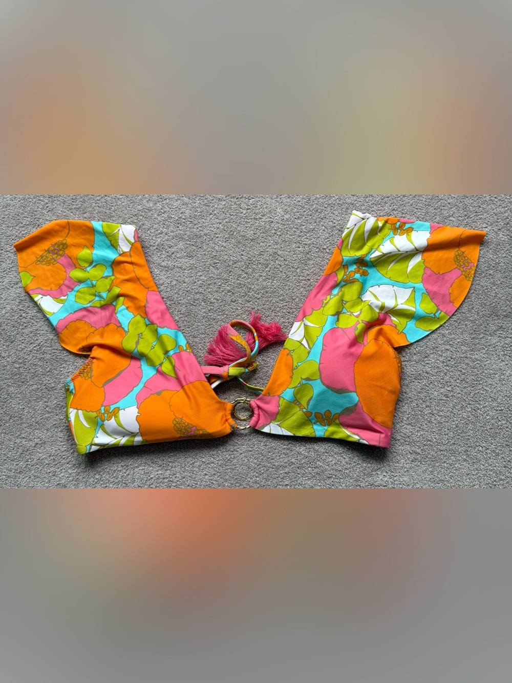 Trina Turk - Swim Playa De Flor Flutter Sleeve Halter Top - MULTI